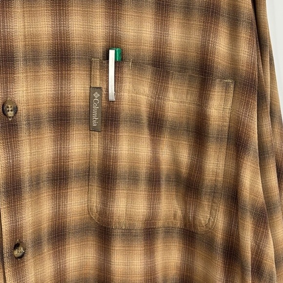 Columbia XCO Long Sleeve Plaid Button Up Shirt Men’s Size XL Tall in Tan - Picture 4 of 11